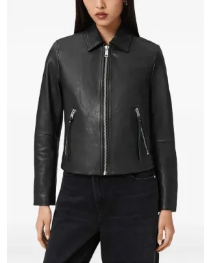 AllSaints Danbury zip-detail jacket - Black - サムネイル1
