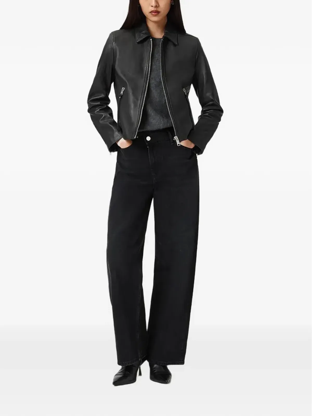 AllSaints Danbury zip-detail jacket - Black - 画像3