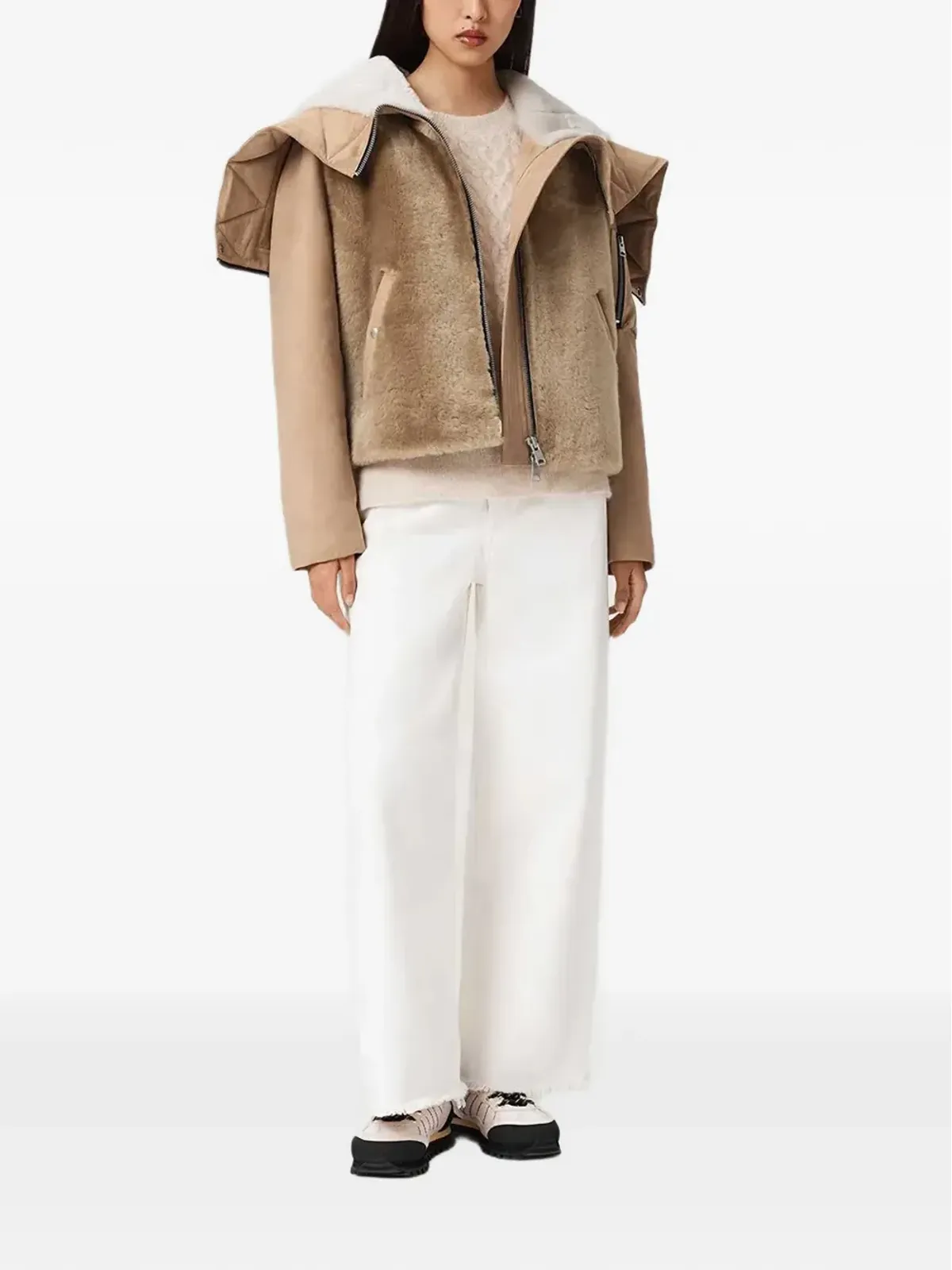 AllSaints デクスター襟付きシアリングジャケット - 画像3