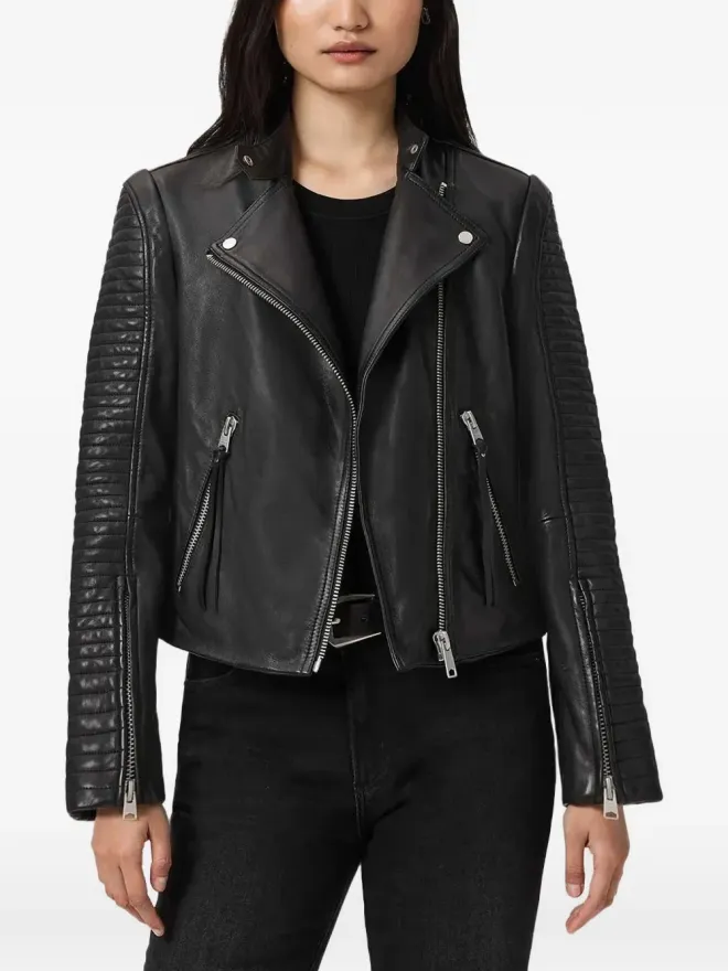 ALLSAINTS AllSaints ラウル リブ編みレザージャケットの商品画像