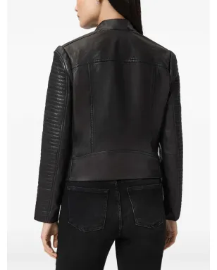 AllSaints ラウル リブ編みレザージャケット - サムネイル4