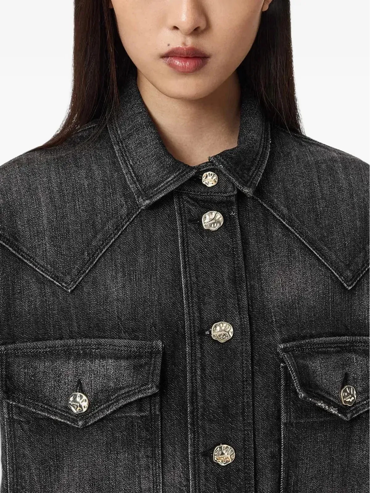 AllSaints Bryn ボタン付きポケットシャツ - ブラック - 画像5