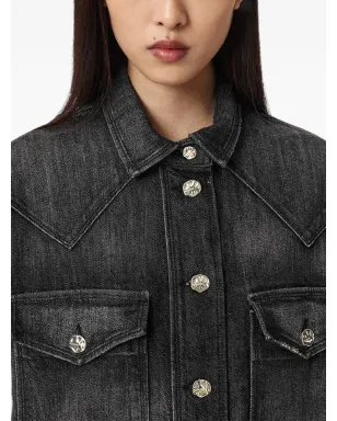 AllSaints Bryn ボタン付きポケットシャツ - ブラック - サムネイル5