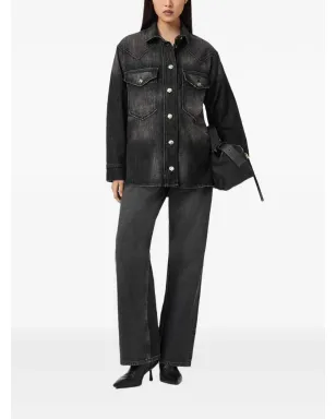 AllSaints Bryn ボタン付きポケットシャツ - ブラック - サムネイル2