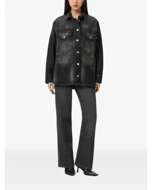 AllSaints Bryn ボタン付きポケットシャツ - ブラック - サムネイル3
