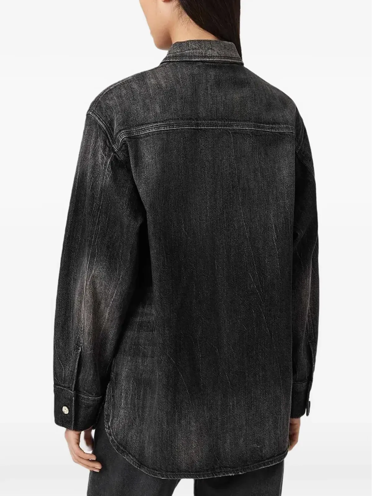 AllSaints Bryn ボタン付きポケットシャツ - ブラック - 画像4