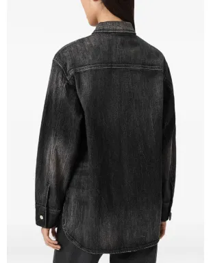 AllSaints Bryn ボタン付きポケットシャツ - ブラック - サムネイル4
