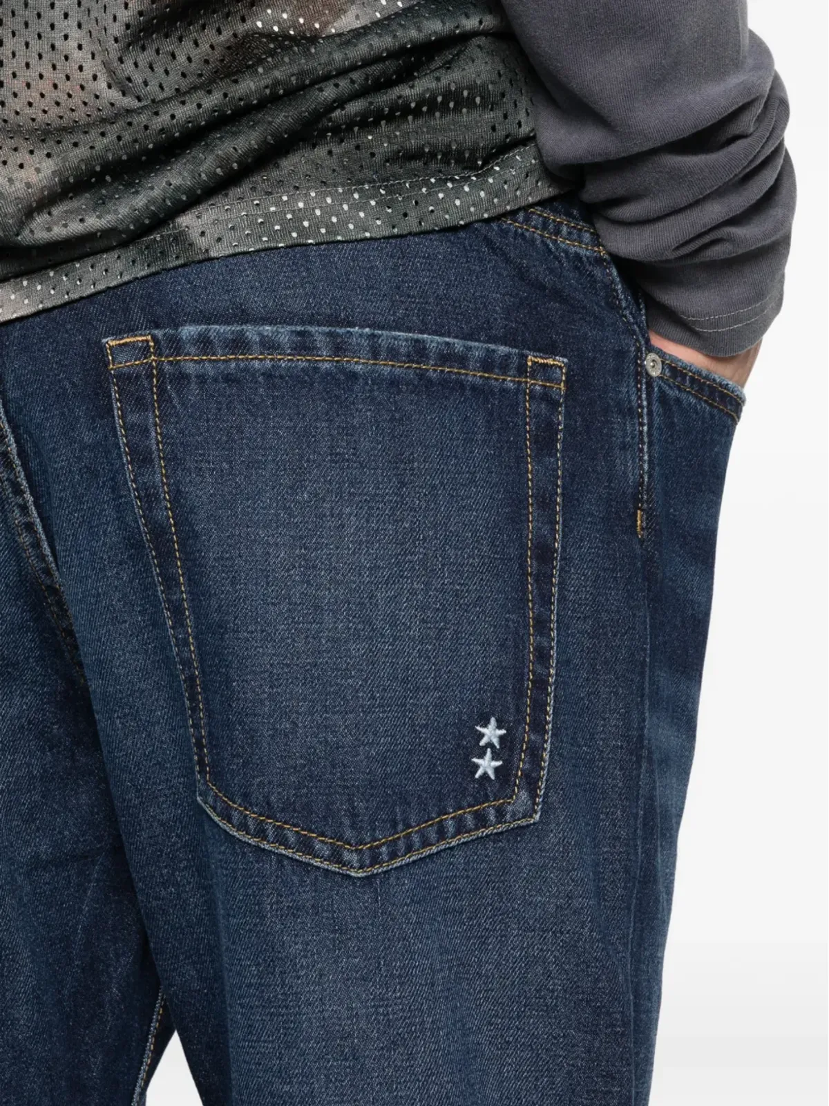 ICON DENIM ジョシュ ルーズフィット クロップドジーンズ ブルー - 画像5