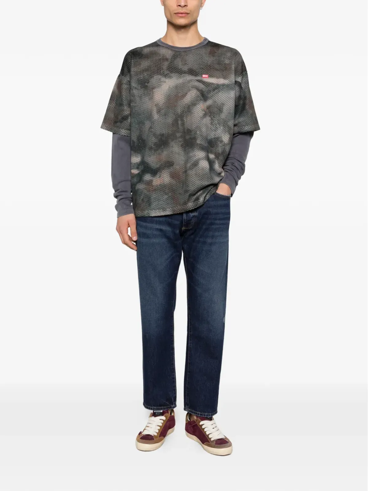 ICON DENIM ジョシュ ルーズフィット クロップドジーンズ ブルー - 画像2