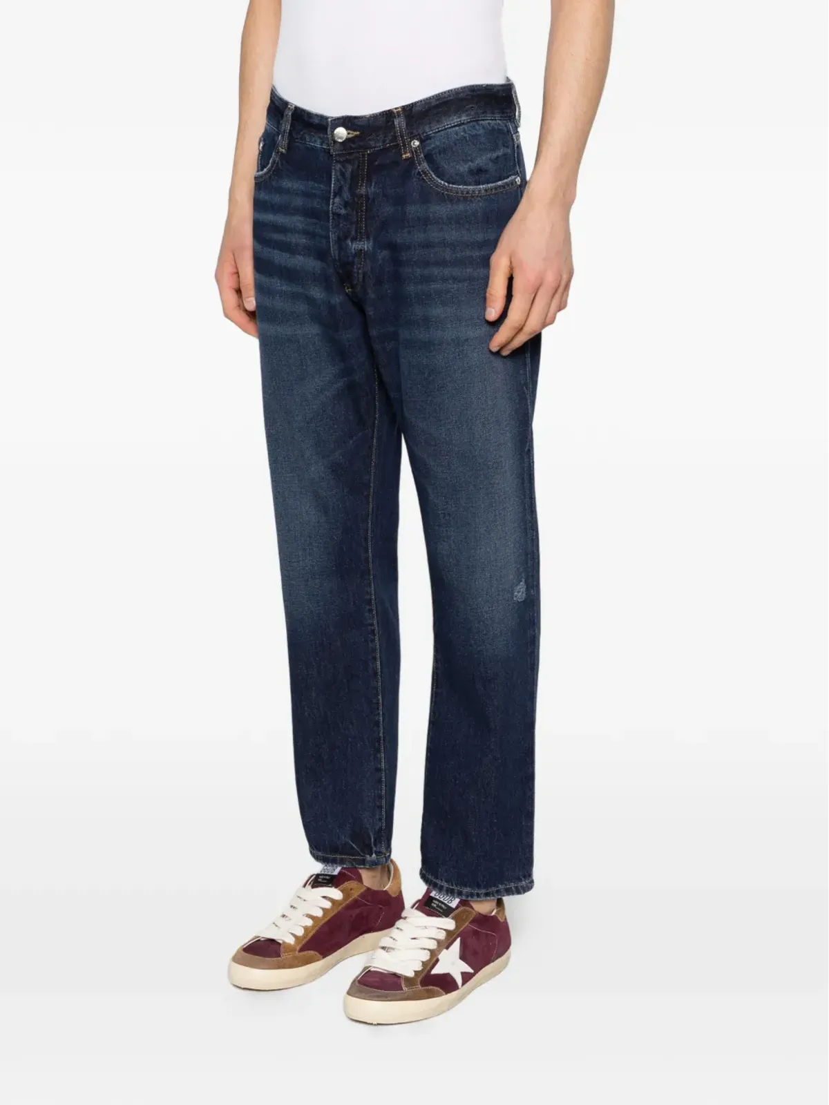 ICON DENIM ジョシュ ルーズフィット クロップドジーンズ ブルー - 画像3