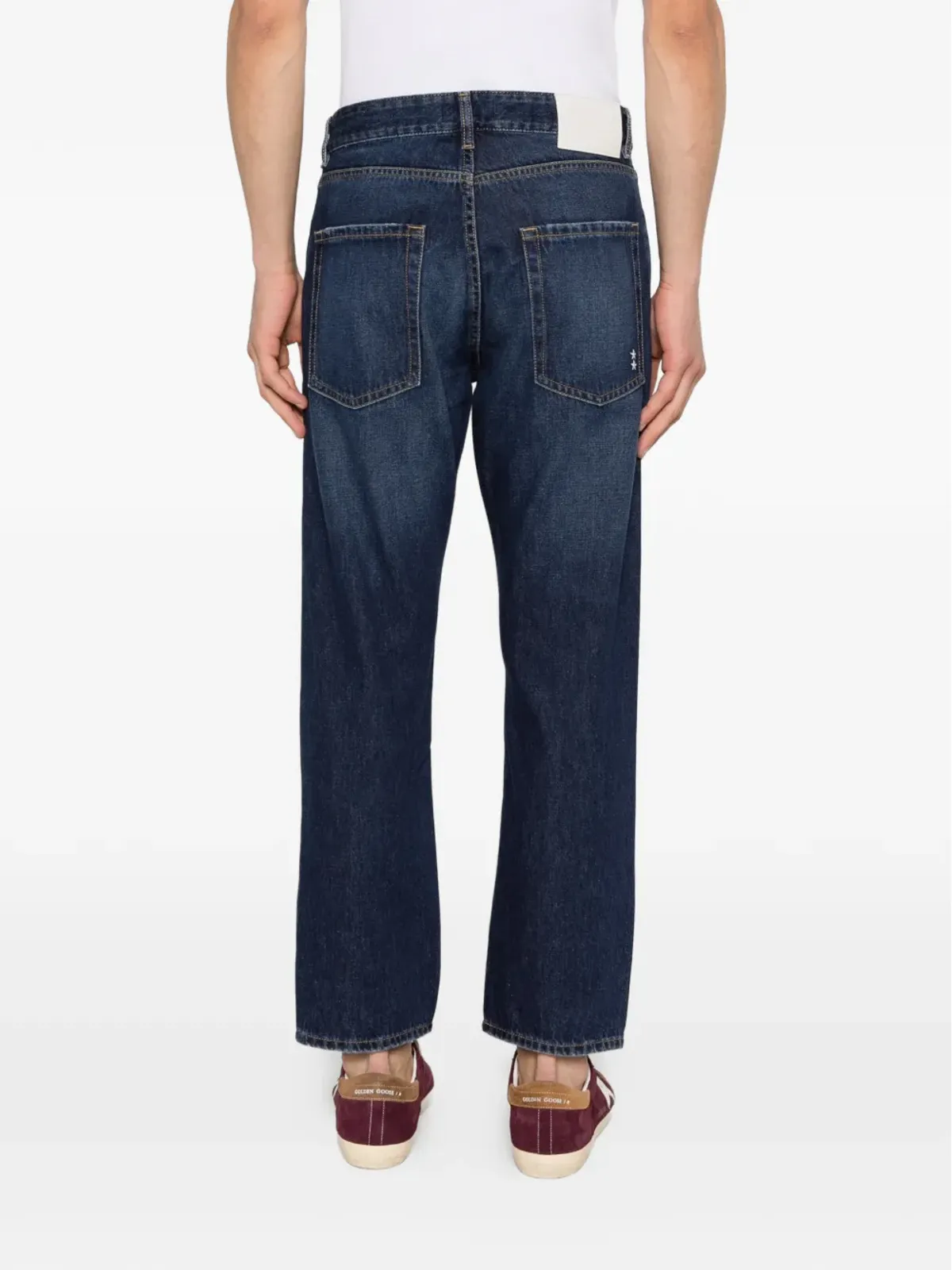 ICON DENIM ジョシュ ルーズフィット クロップドジーンズ ブルー - 画像4