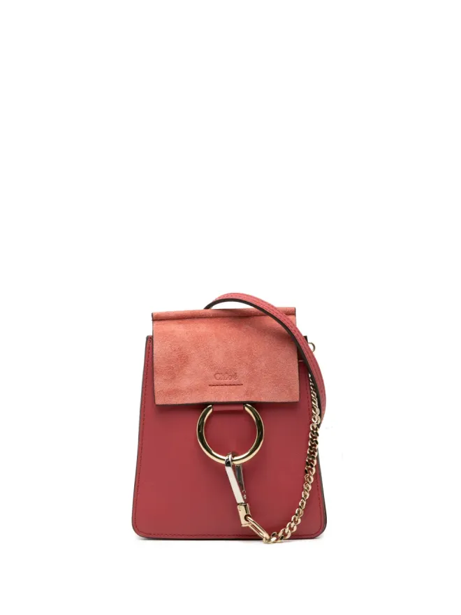 Chloé Pre-Owned Chloé Pre-Owned Mini Calfskin and Suede Faye Bracelet Bag Satchel - Redの商品画像