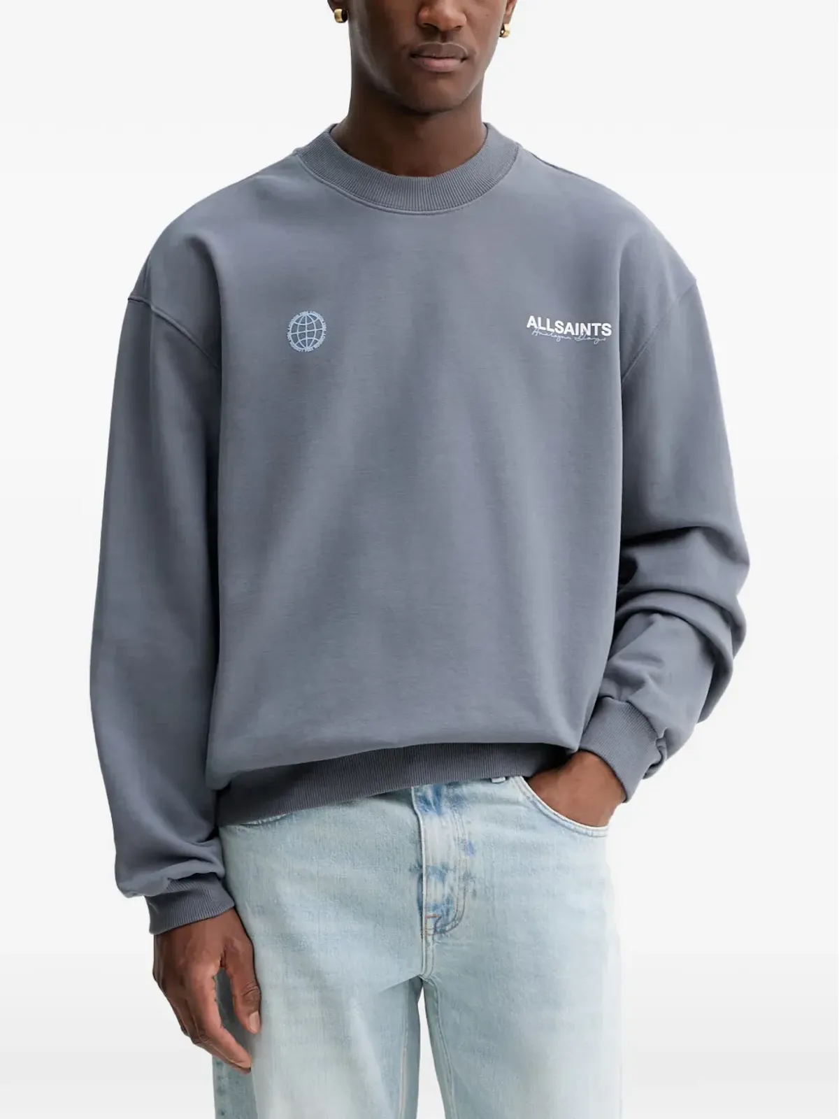 AllSaints グラフィック クルーネック スウェットシャツ - ブルー - 画像1