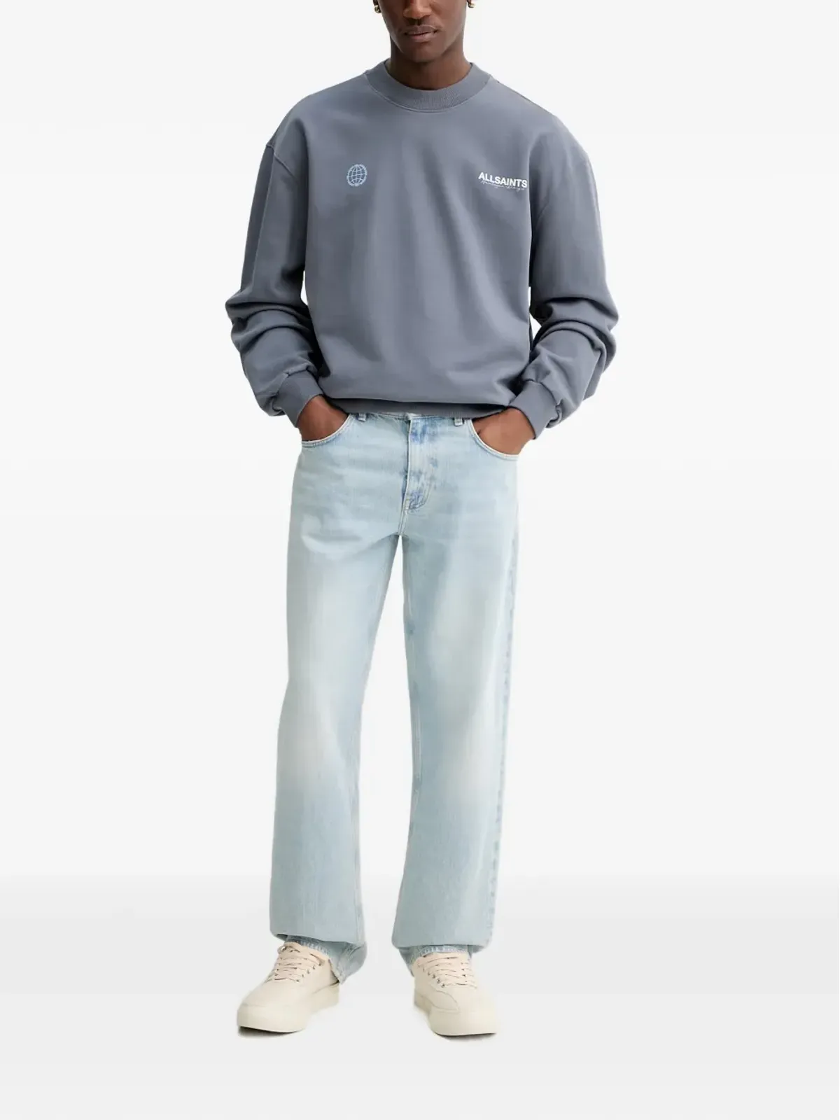 AllSaints グラフィック クルーネック スウェットシャツ - ブルー - 画像2