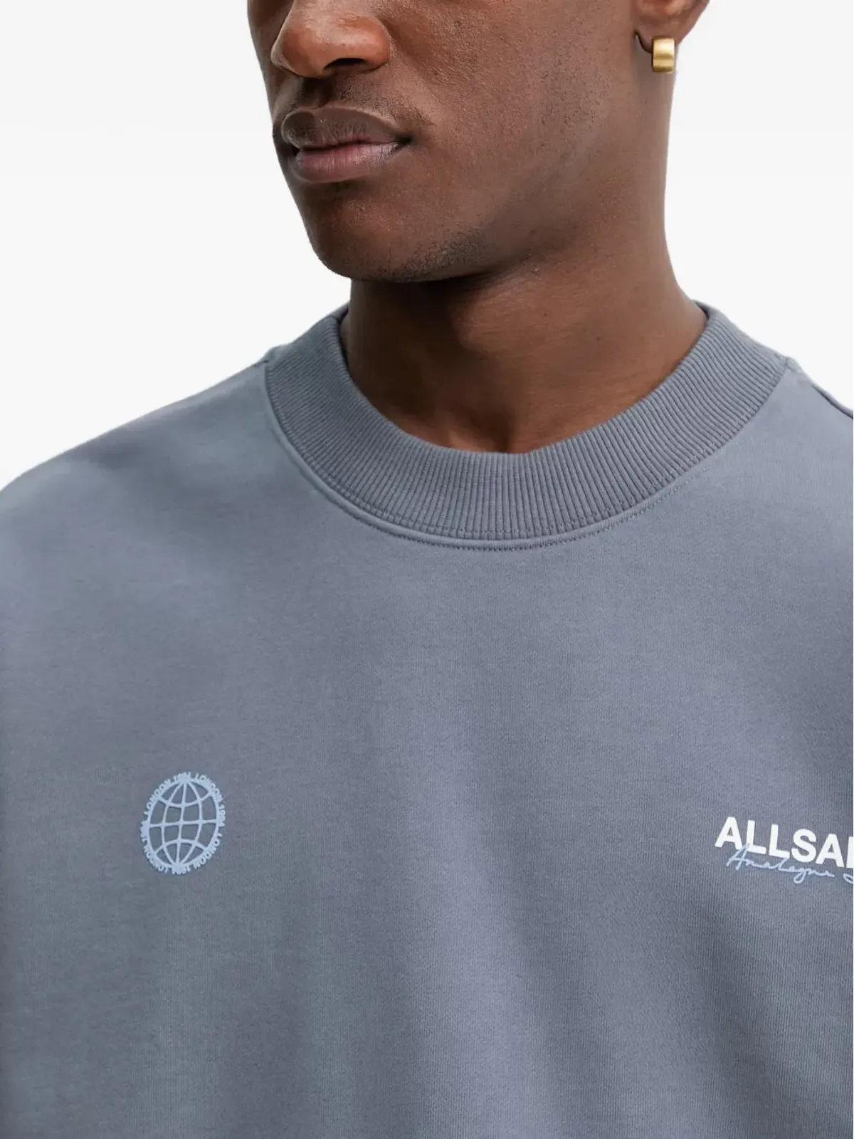 AllSaints グラフィック クルーネック スウェットシャツ - ブルー - 画像4