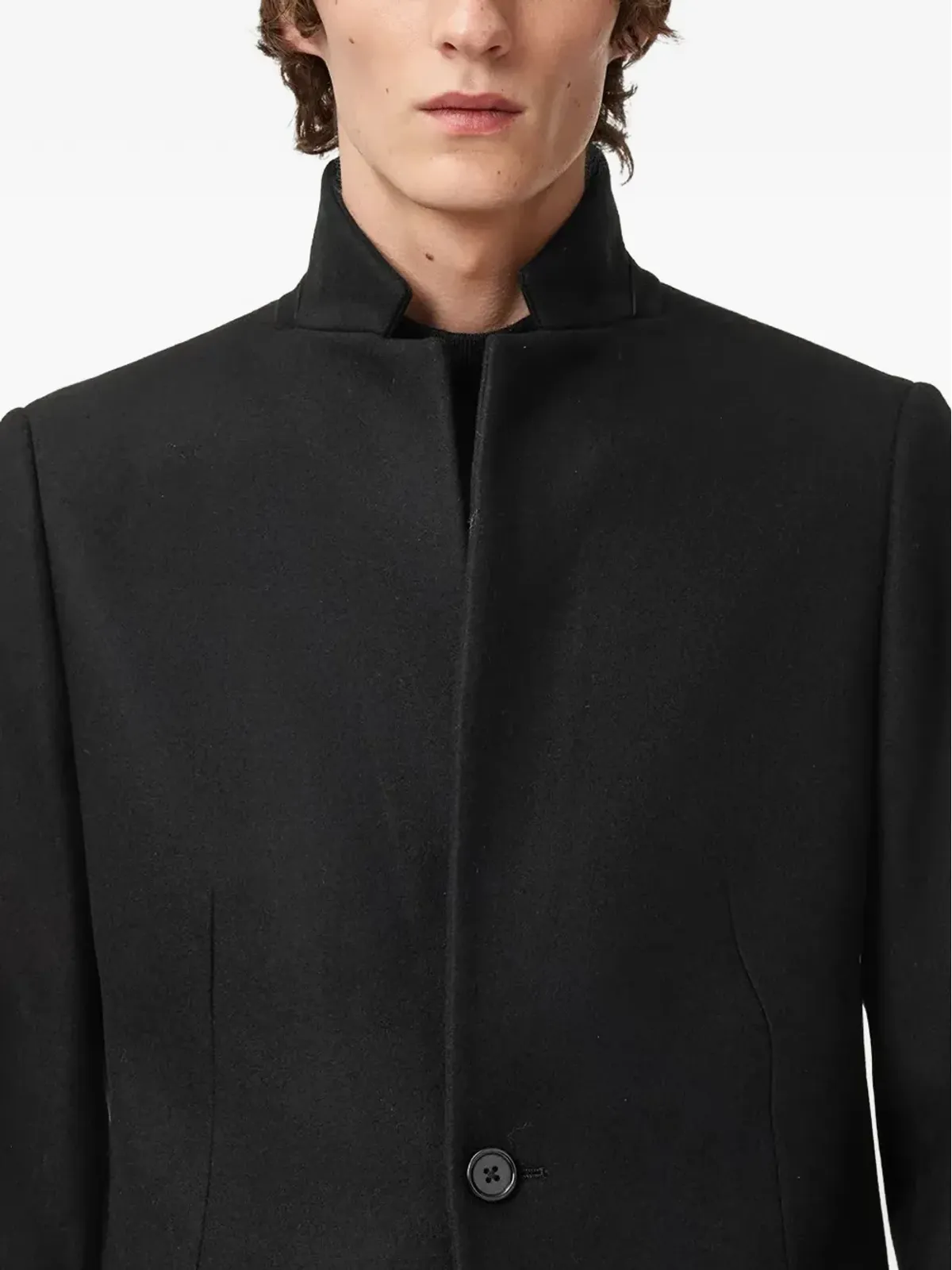 AllSaints Haydon ハイネック・シングルブレストコート - 画像5