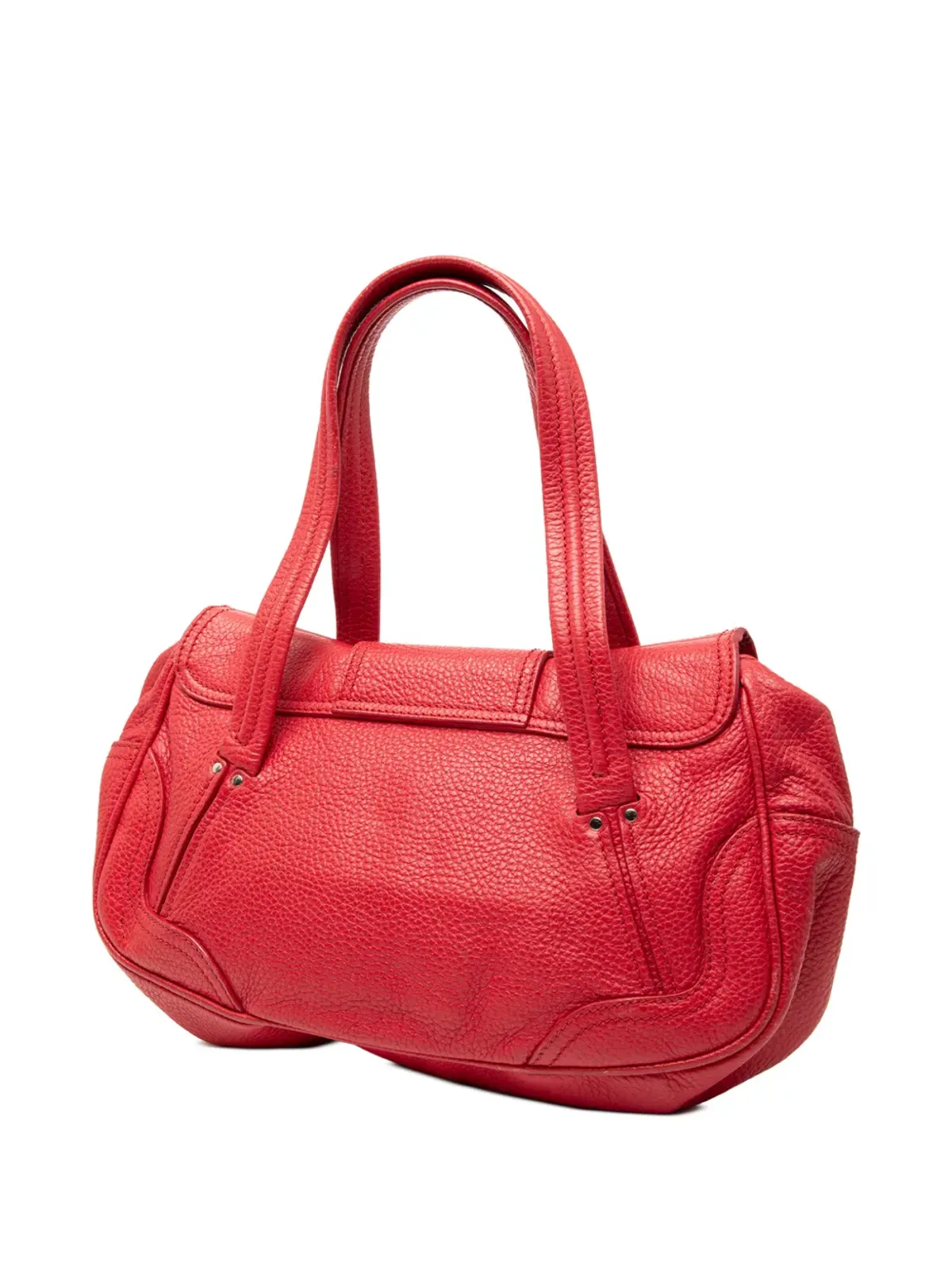 Celine レザーショルダーバッグ - レッド - 画像3