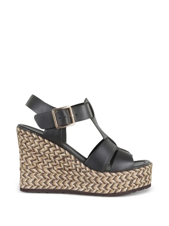 Paloma Barceló Paloma Barceló ウェーブバックルストラップサンダル - ブラックの商品画像