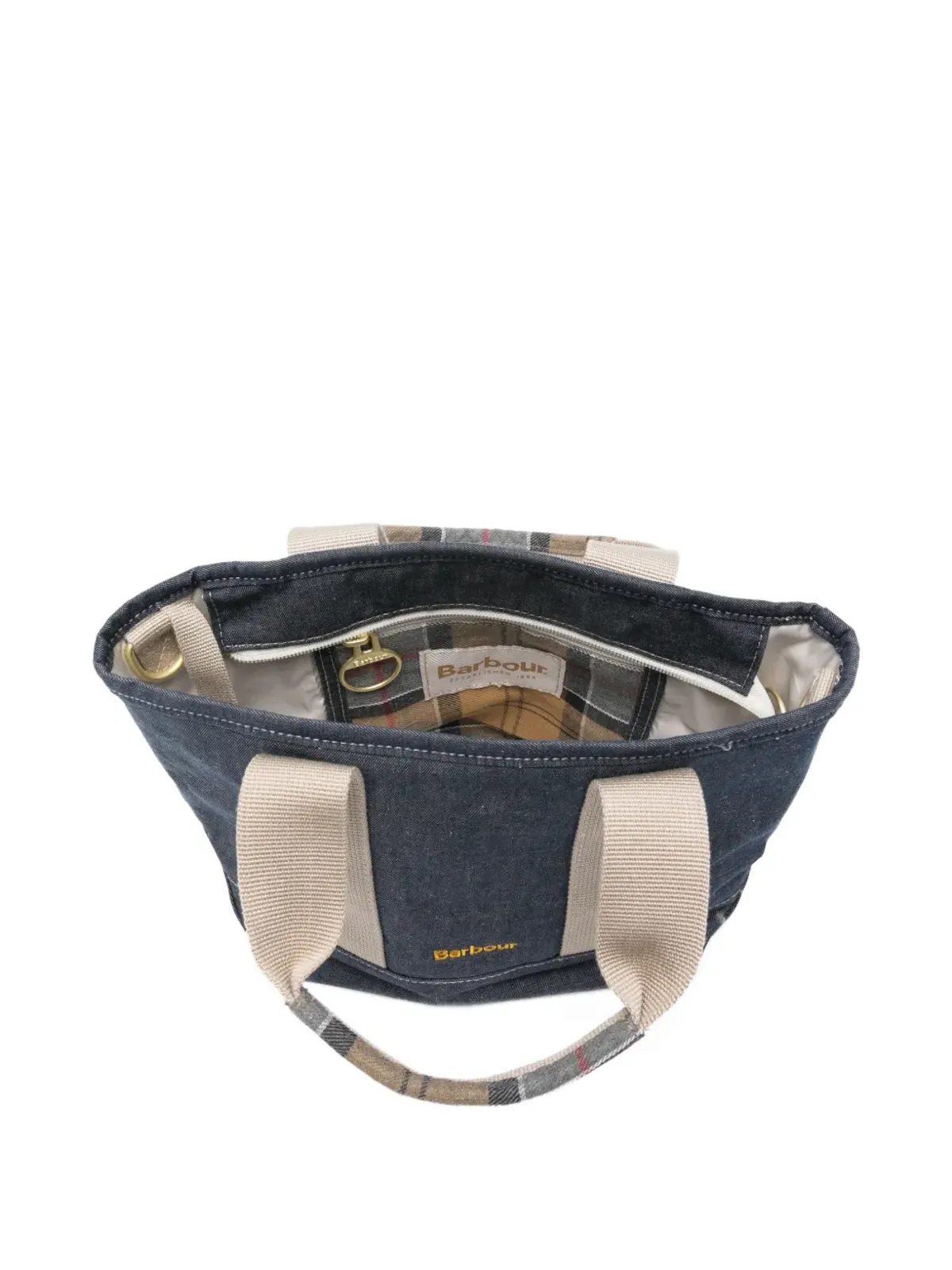 Barbour Mya タータン柄デニム トートバッグ - 画像5