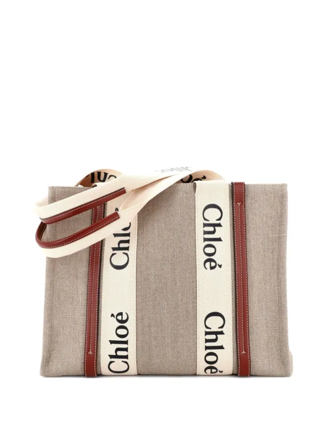 Chloé Pre-Owned Chloé Pre-Owned ウッディ キャンバスとレザー トートバッグの商品画像