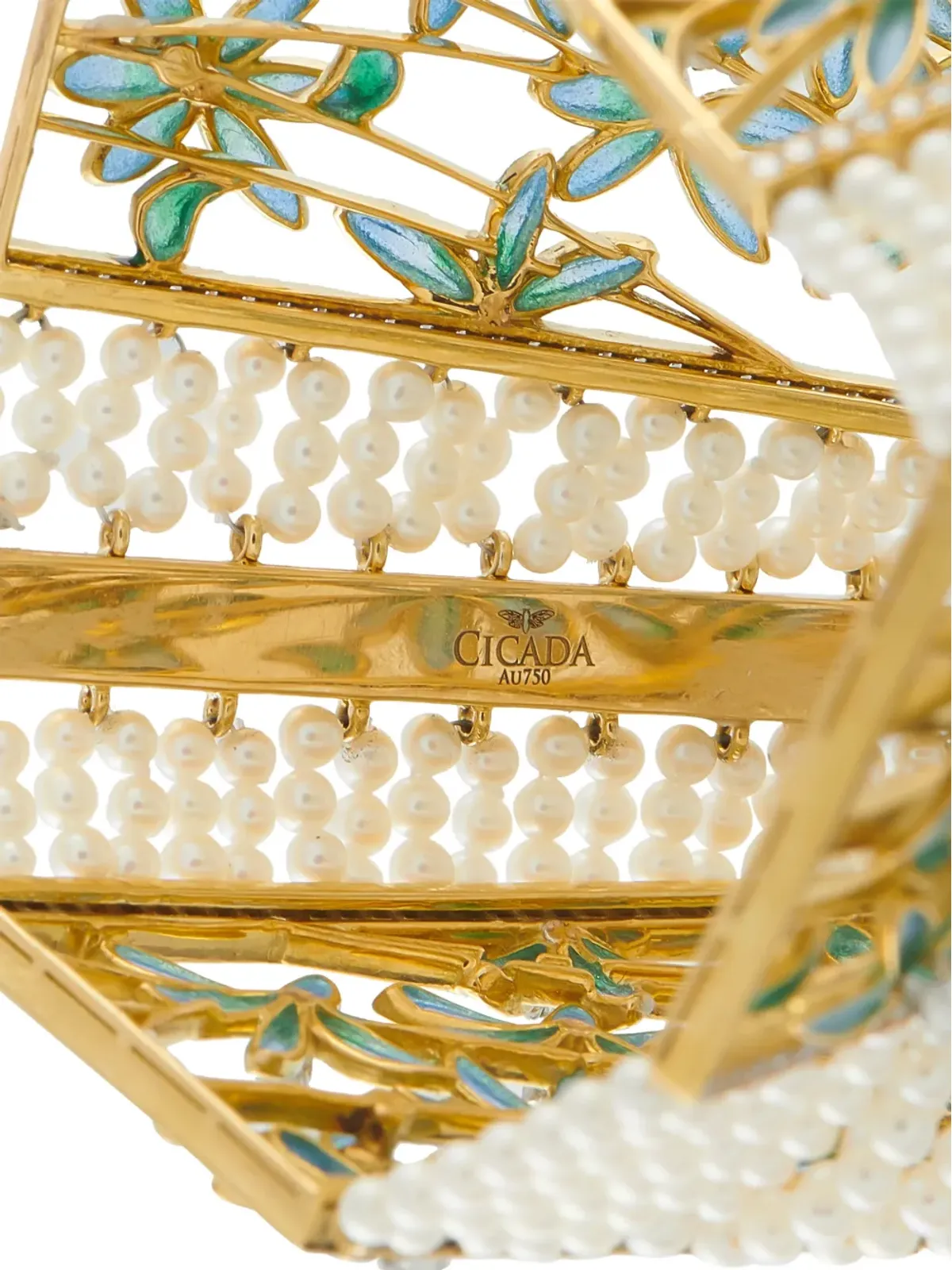 Cicada Jewelry 花柄ダイヤモンドブレスレット - ゴールド - 画像2