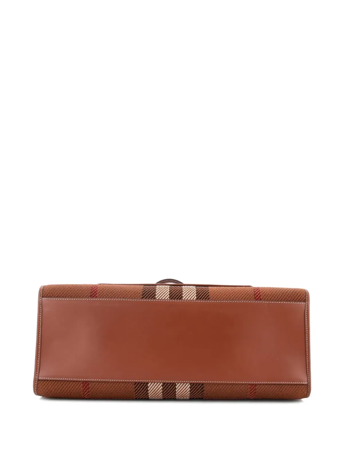 Burberry Pre-Owned Freya Shopping Check Canvas with Leather トートバッグ - 画像4