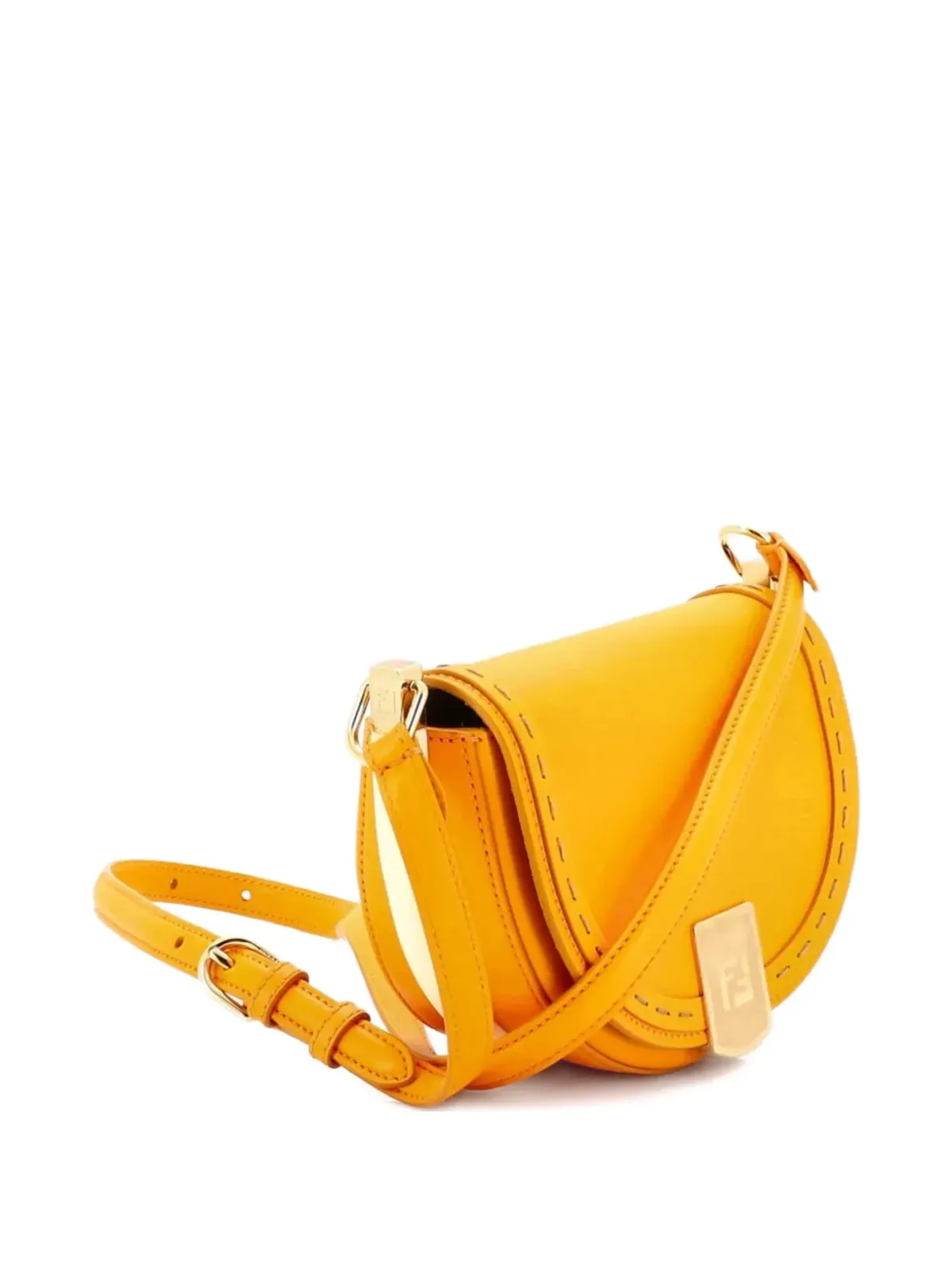 Fendi Pre-Owned ムーンライト フラップバッグ クロスボディ レザー プレキシグラスディテール オレンジ - 画像3