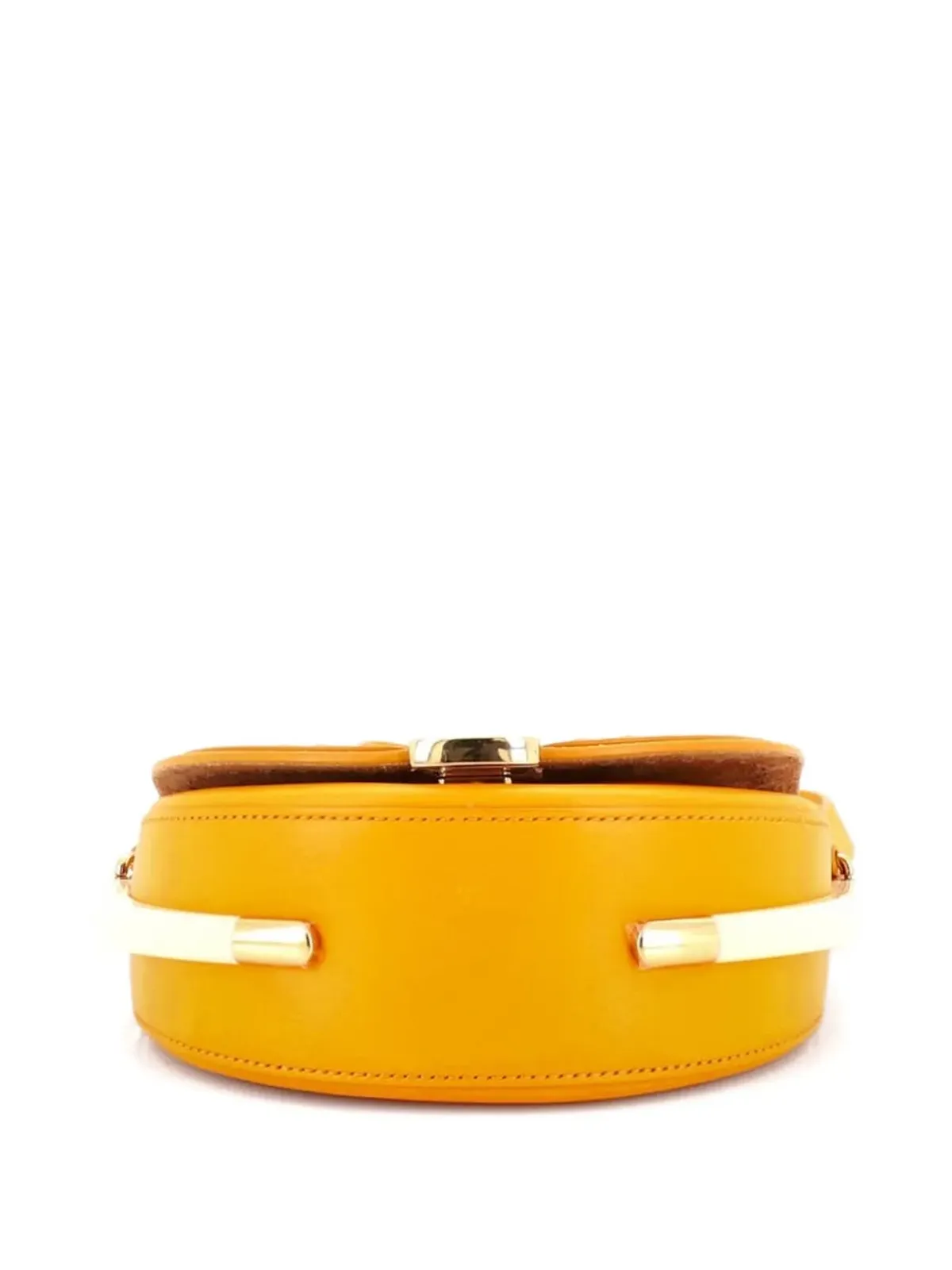 Fendi Pre-Owned ムーンライト フラップバッグ クロスボディ レザー プレキシグラスディテール オレンジ - 画像4