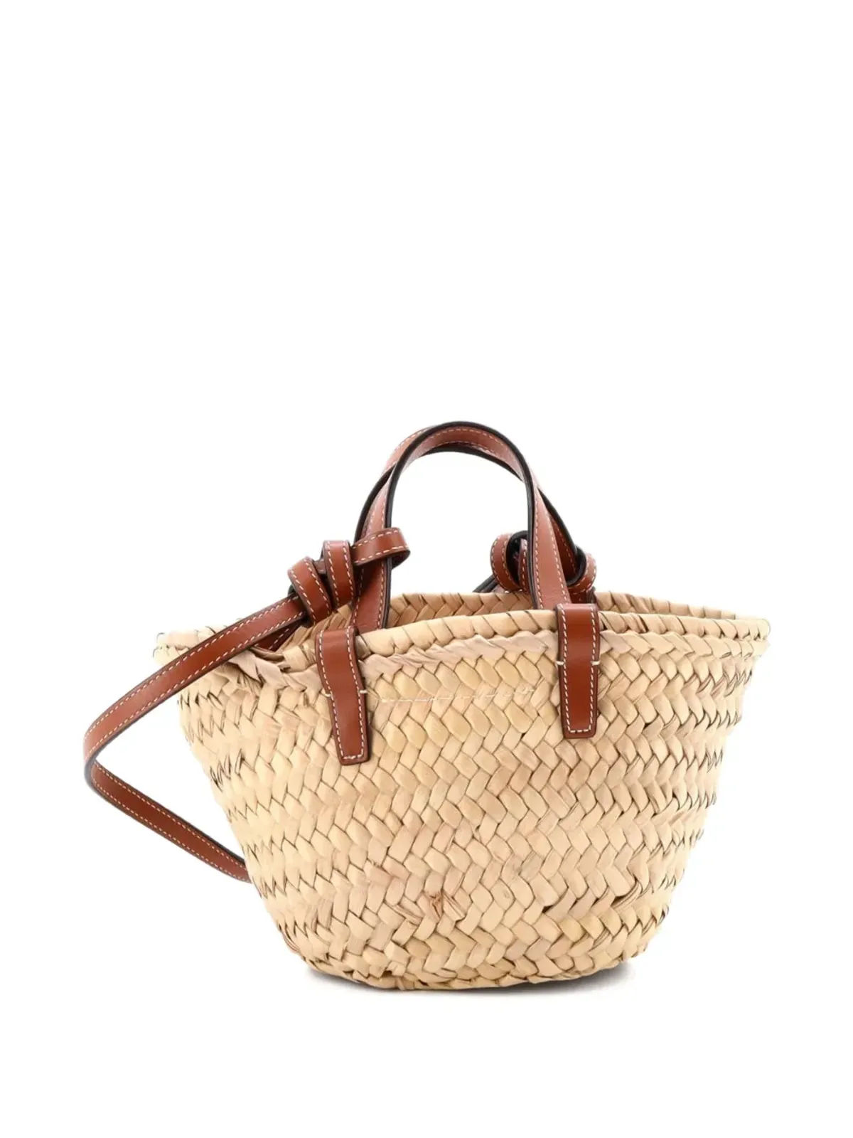 Celine Pre-Owned Triomphe バスケット ラフィア×レザー ノノ ショルダーバッグ - ブラウン - 画像2