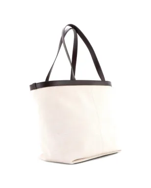 Bottega Veneta フリップフラップ キャンバス×イントレチャート レザー トートバッグ - サムネイル3