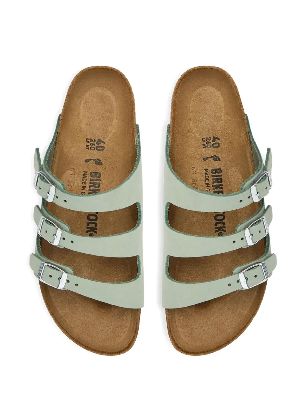 Birkenstock アジャスタブルストラップ レザーサンダル - Green - 画像3