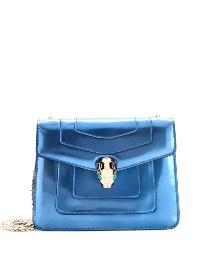 Bvlgari Pre-Owned Bvlgari Pre-Owned セルペンティ フォーエバー スクエア メタリックレザー ショルダーバッグ - Blueの商品画像