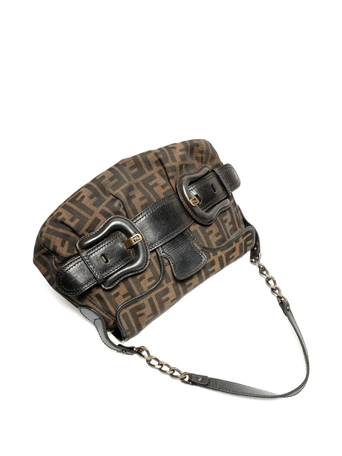 Fendi Pre-Owned Zuccaバックルショルダーバッグ - 画像4