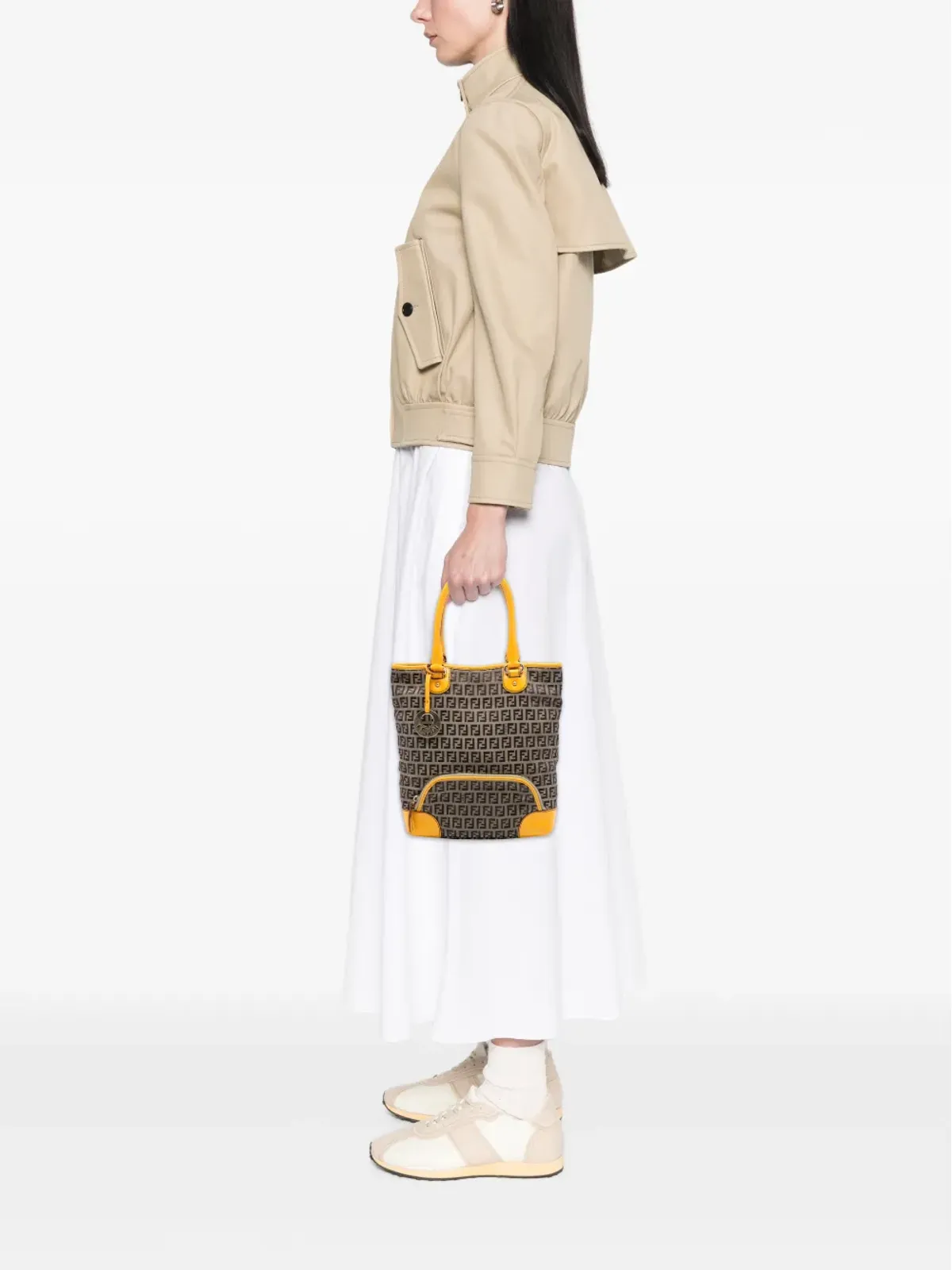 Fendi Pre-Owned ズッキーノ キャンバス チェフ フロントポケット ショッピング トートバッグ - 画像2