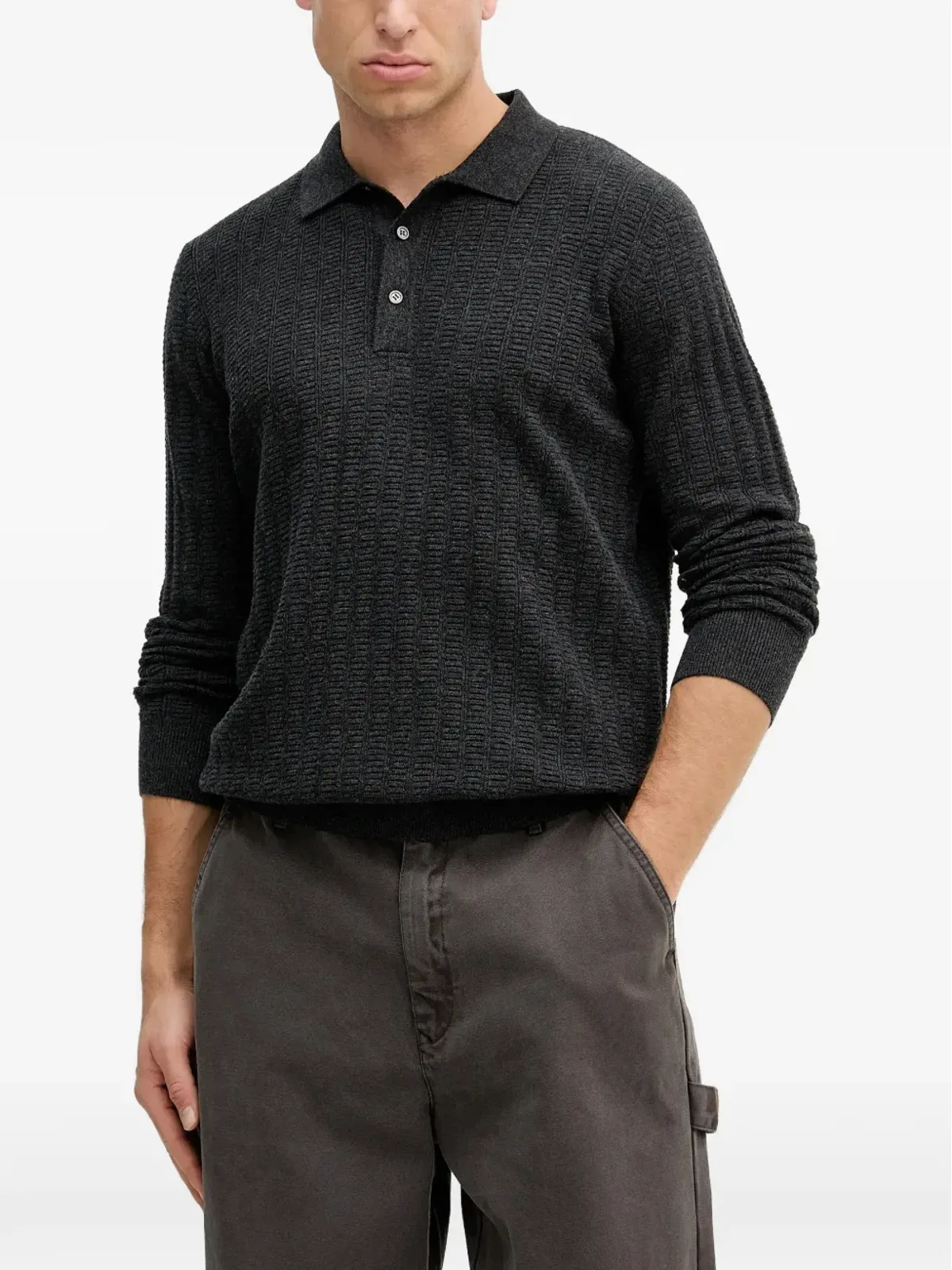 Barbour スメトン ポロニット - グレー - 画像1
