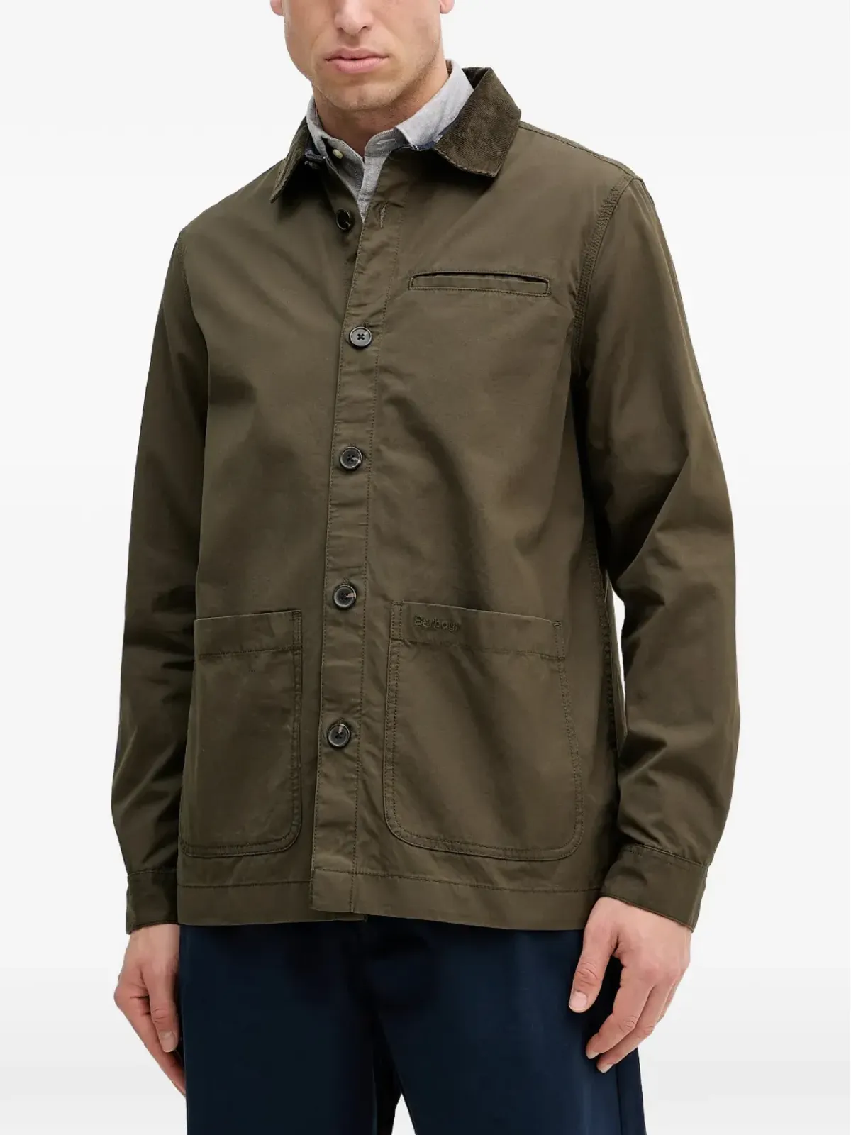 Barbour コーデュロイ襟 ポケット付きシャツジャケット - 画像1