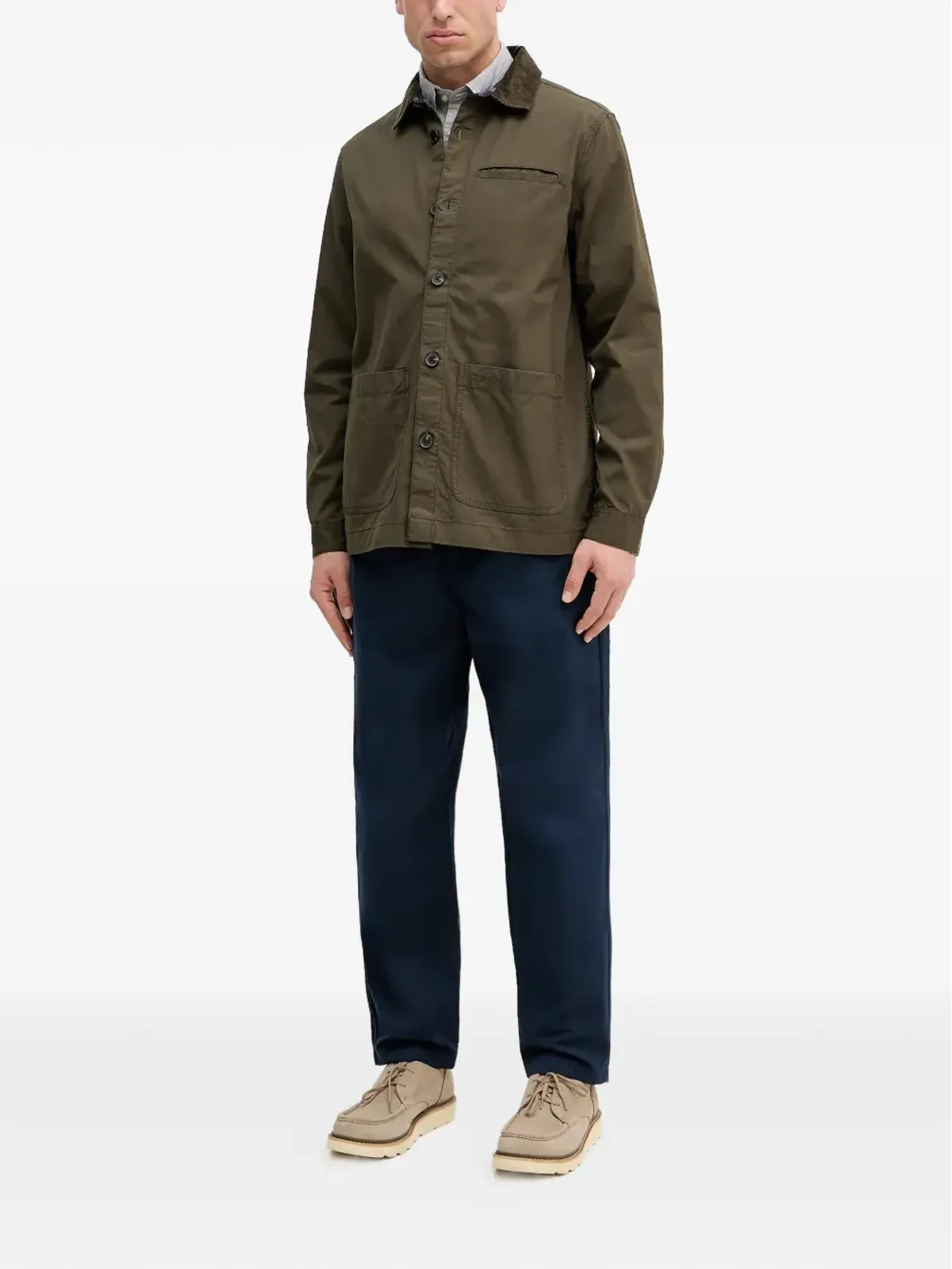 Barbour コーデュロイ襟 ポケット付きシャツジャケット - 画像2