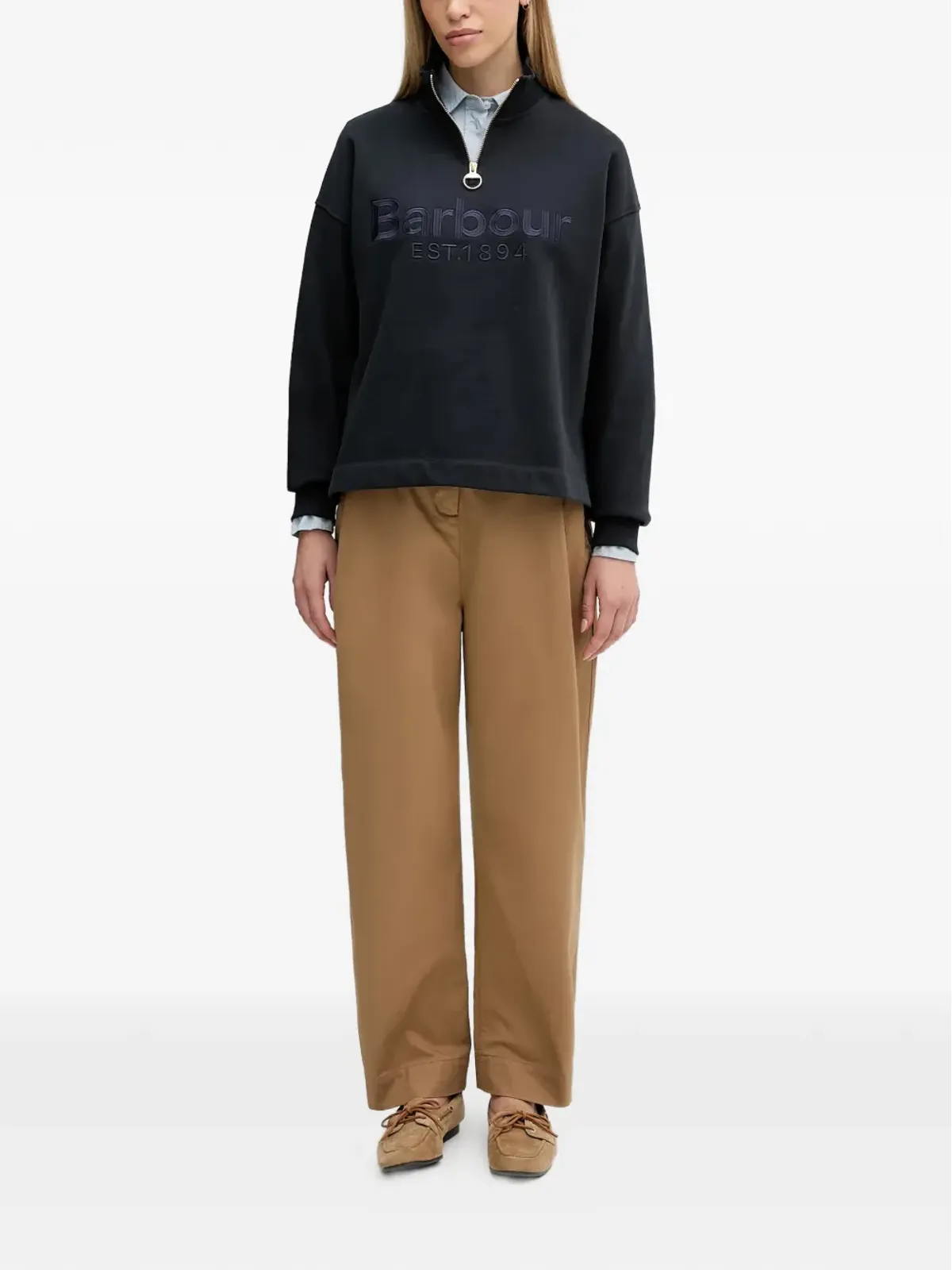 Barbour Sara ジップ付きタートルネックセーター - 画像2