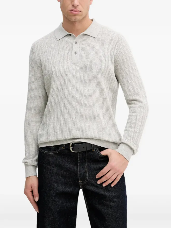 Barbour Barbour Smeaton ボタン付きニットポロシャツ - グレーの商品画像