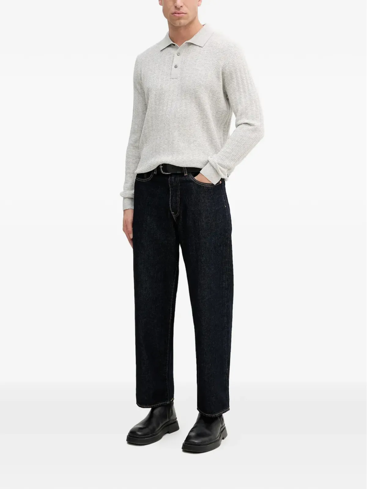 Barbour Smeaton ボタン付きニットポロシャツ - グレー - 画像2