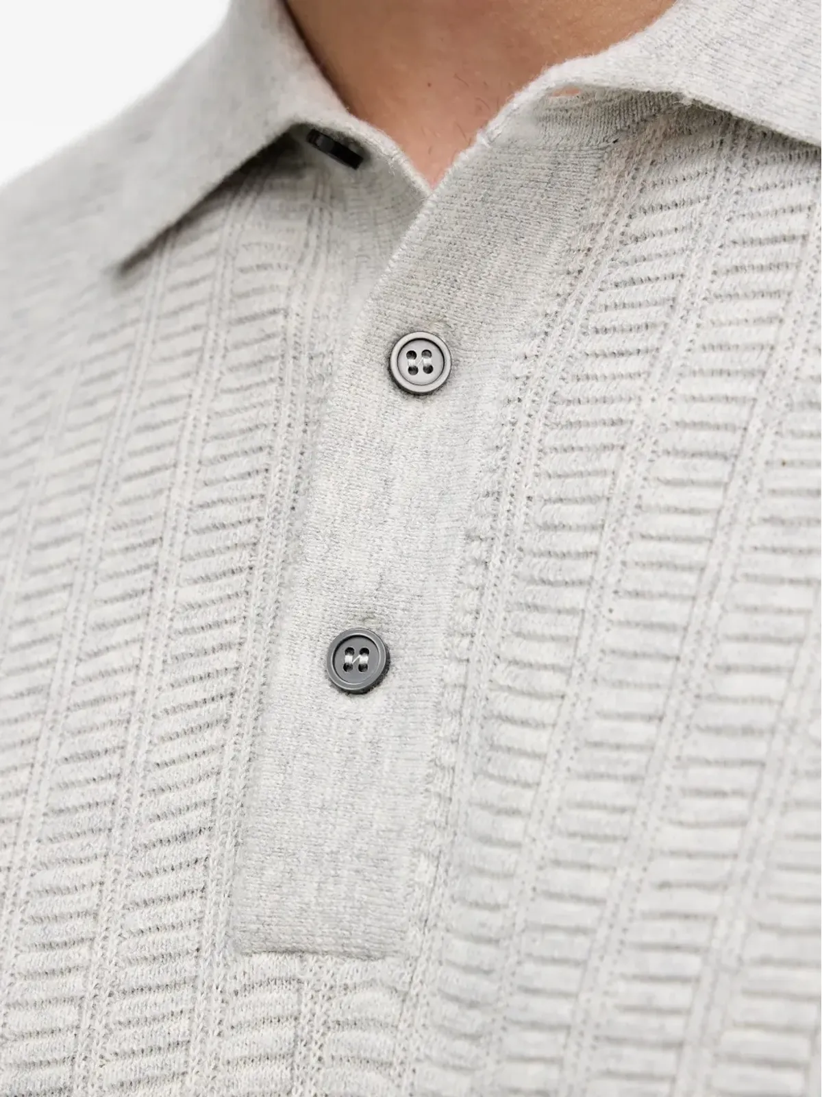 Barbour Smeaton ボタン付きニットポロシャツ - グレー - 画像4