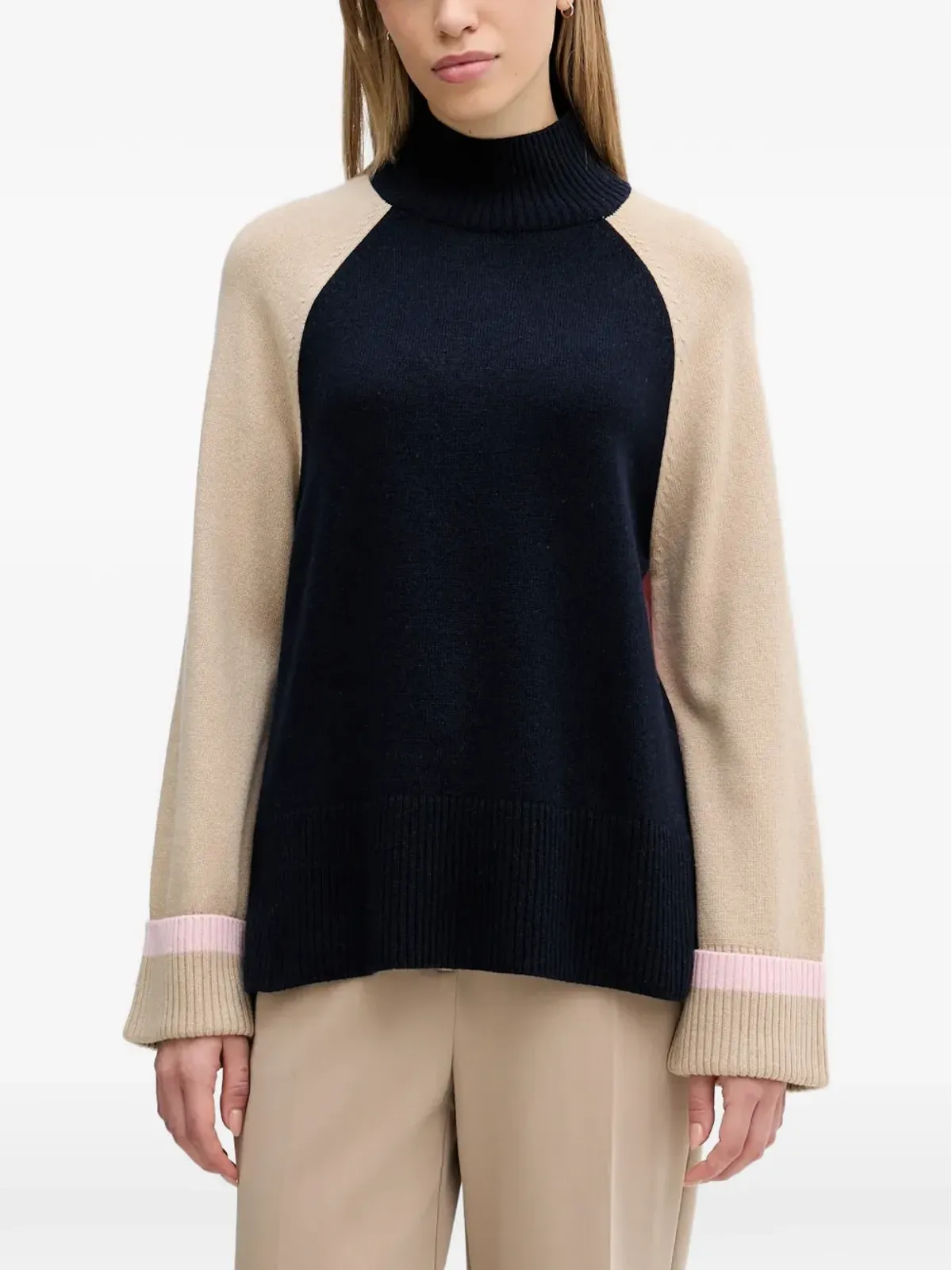 Barbour カラーブロック ロールネック セーター - 画像1