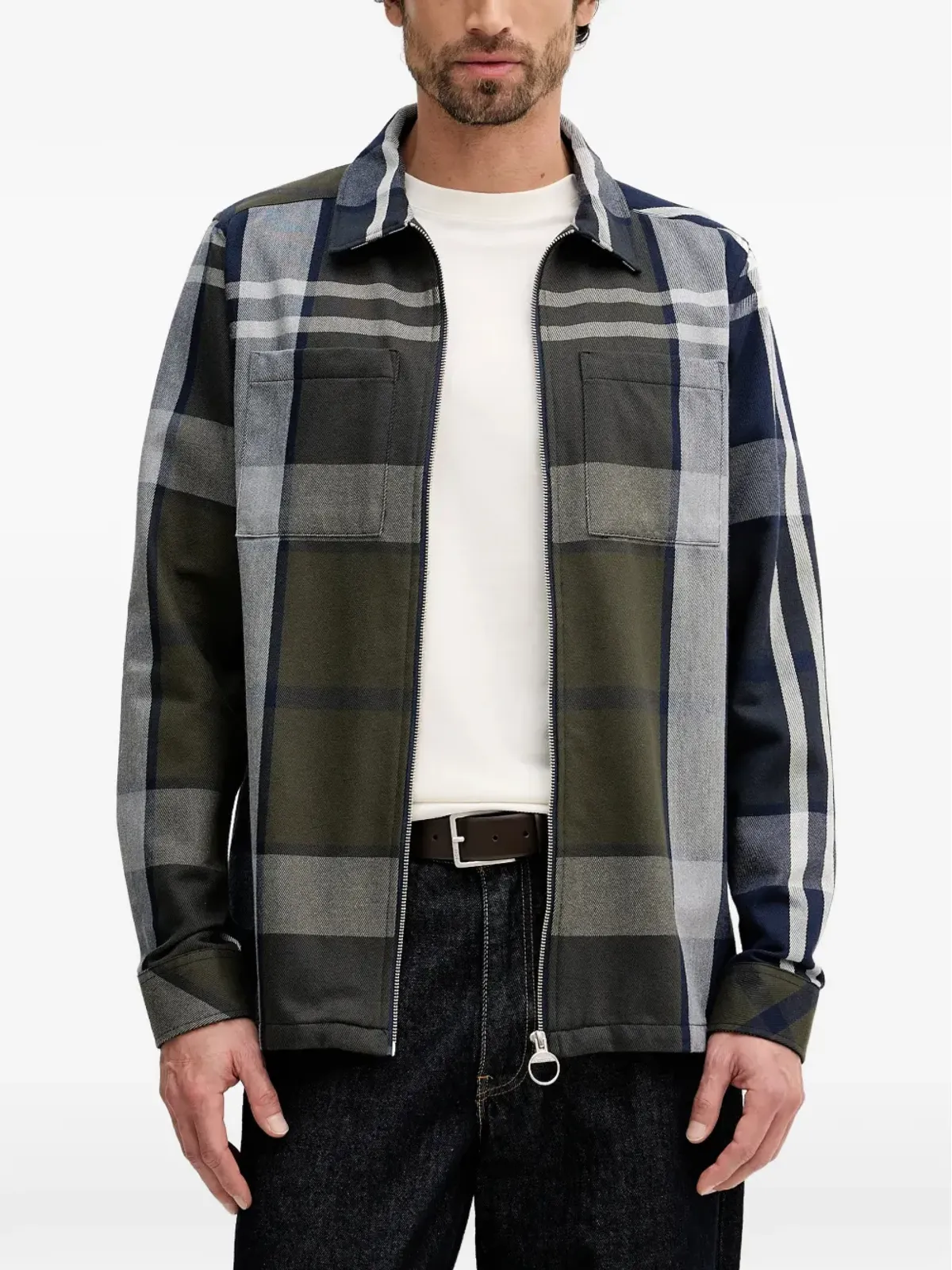 Barbour ランニッチ チェック柄ジップシャツ - 画像1