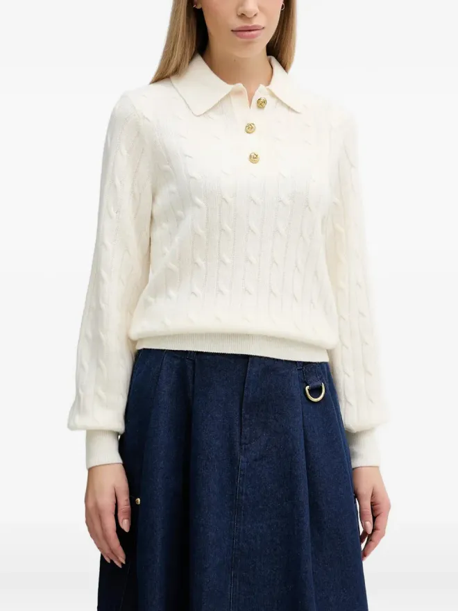 Barbour Barbour Evie ケーブルニット ボタンポロトップの商品画像