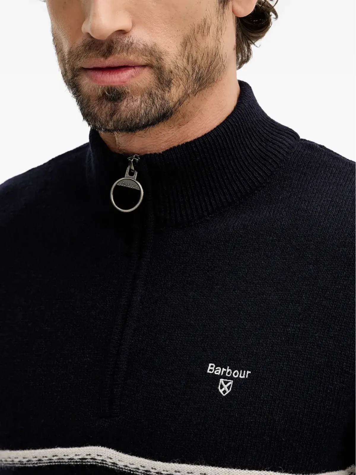 Barbour Kepwickストライプ半ジップセーター - 画像3