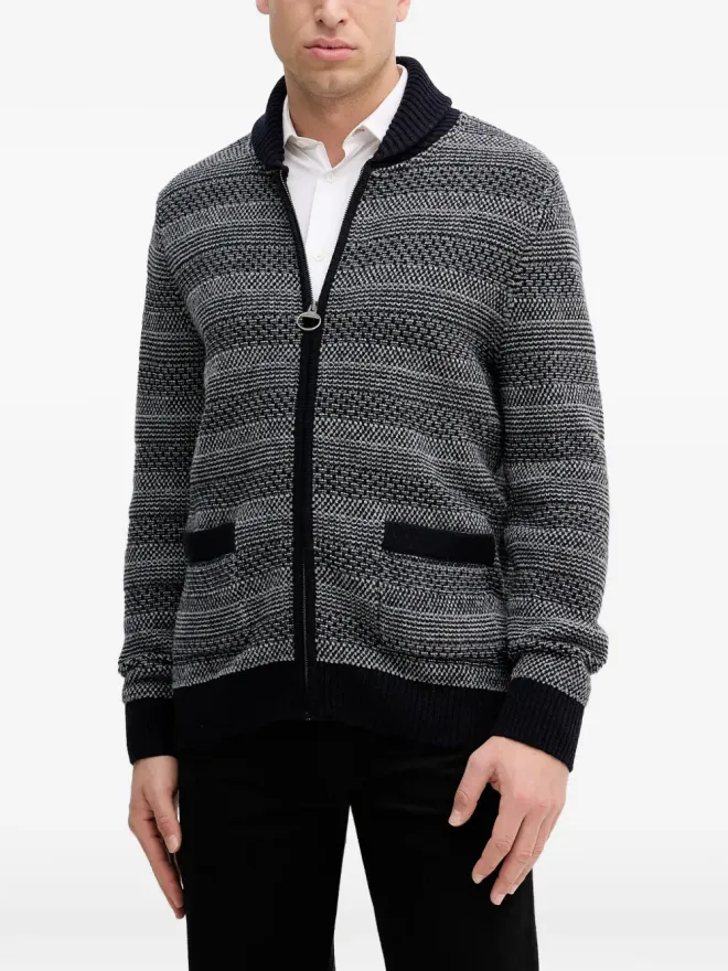 Barbour Barbour ヘルムズレー ジップポケット付きニットカーディガンの商品画像