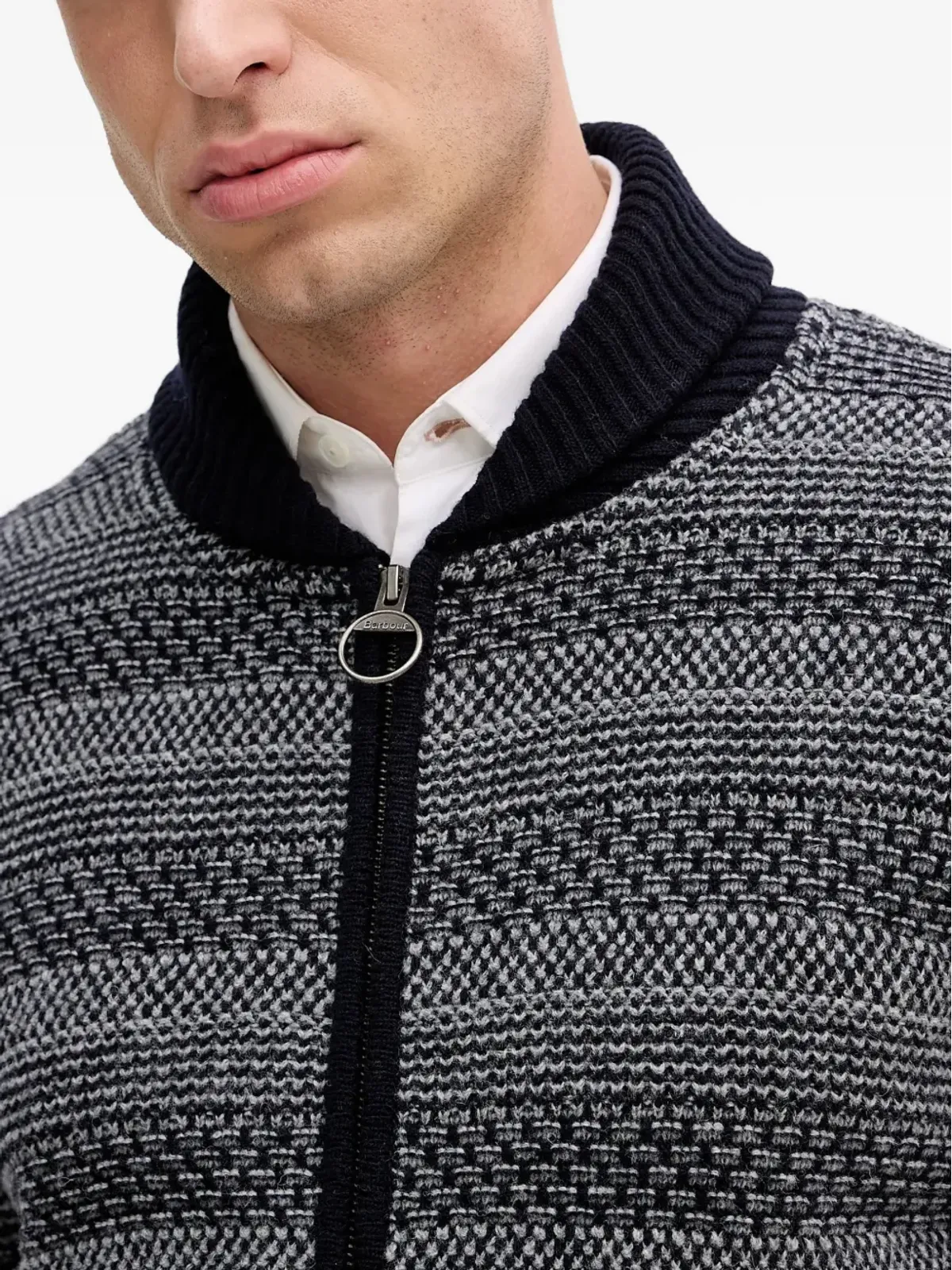 Barbour ヘルムズレー ジップポケット付きニットカーディガン - 画像4