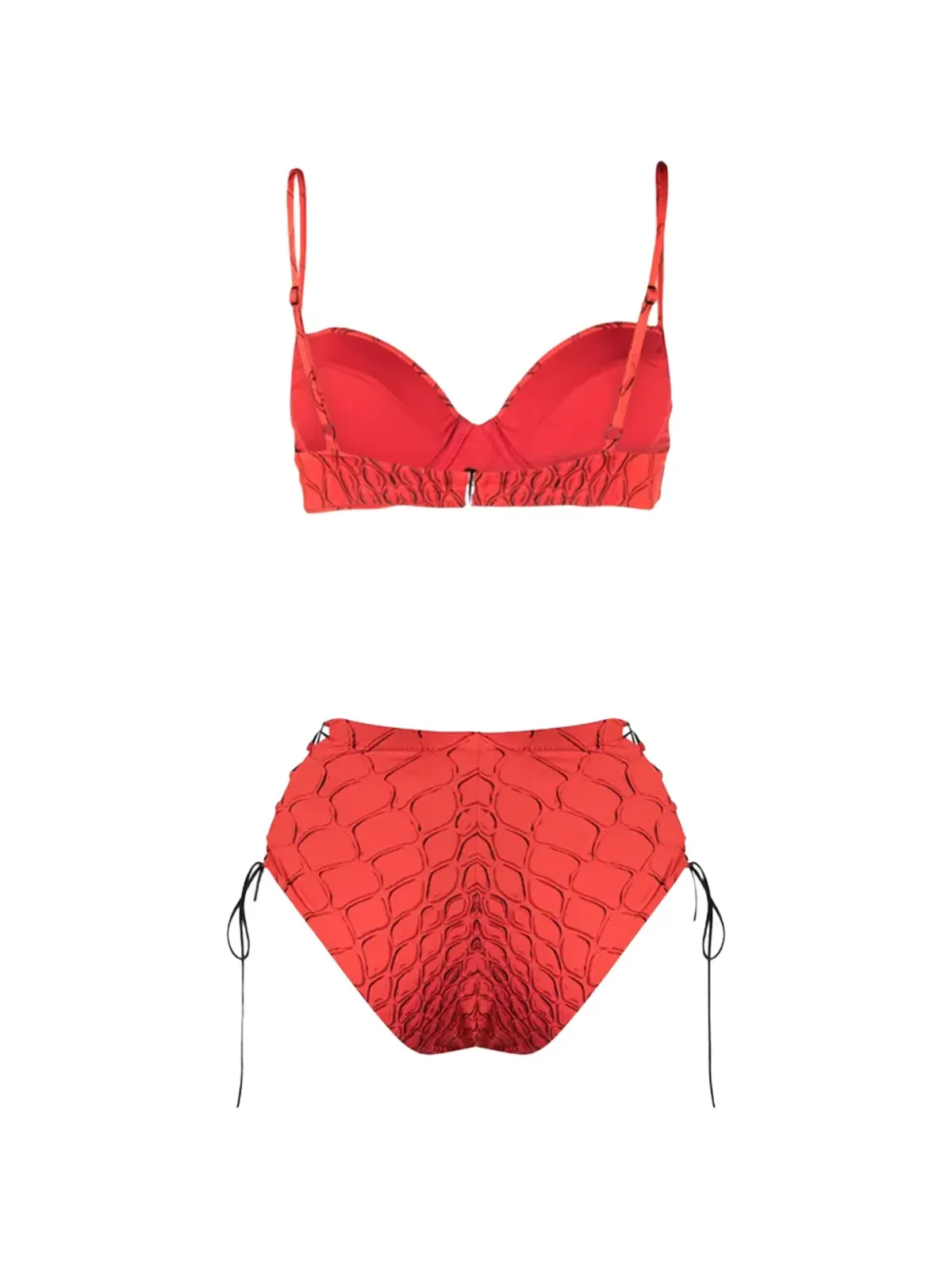Noire Swimwear 蛇柄プッシュアップビキニ - レッド - 画像2