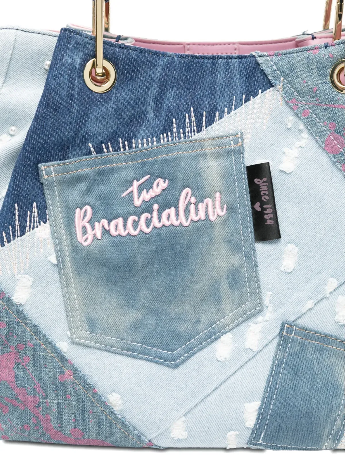 Braccialini Amy Jeans トップハンドル トートバッグ - 画像4