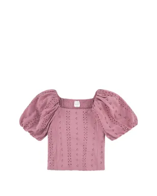 ABERCROMBIE FITCH KIDS スモックアイレット パフスリーブトップ - サムネイル1